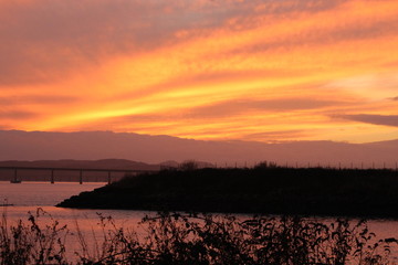 sunset over the field