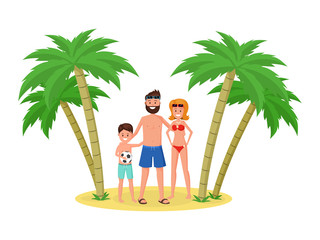 Tropical furlough flat illustration