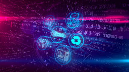 IOT Internet of things concept with devices symbols