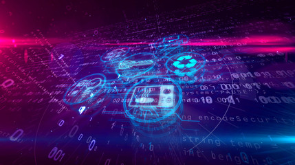 IOT Internet of things concept with devices symbols