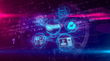 IOT Internet of things concept with devices symbols