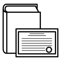 text book and diploma