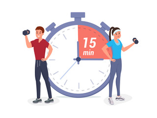 Fitness time flat illustration