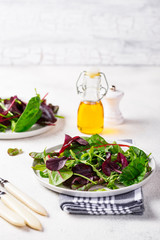 Mix of green salad leaves