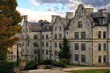 Fototapeta na wymiar University Building (Morgan Hall) in Williamstown, Massachusetts - Berkshires