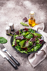 Mix of green salad leaves
