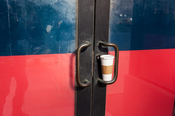 Large coffee in door handle