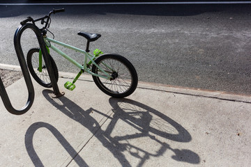 Bike chained to pole