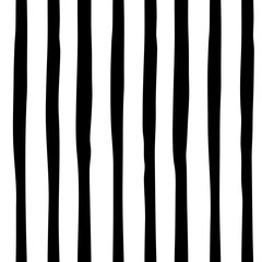 Hand drawn seamless pattern with vertical stripes. Abstract black and white background with brush stroke. Vector illustration