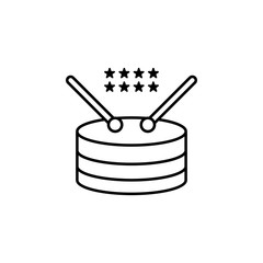 American, drum, instrument, music, icon. Modern American USA vector icon - Vector. Can be used for web, mobile
