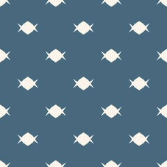Candy pattern. Simple abstract blue and beige minimalist vector seamless texture