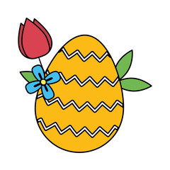 easter egg painted with rose