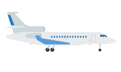 Passenger plane vector flat material design isolated object on white background.
