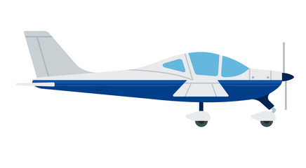 Sports monoplane vector flat material design isolated object on white background.