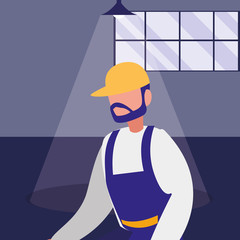 mechanic worker in the workshop place