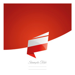 New abstract Poland flag origami red background vector