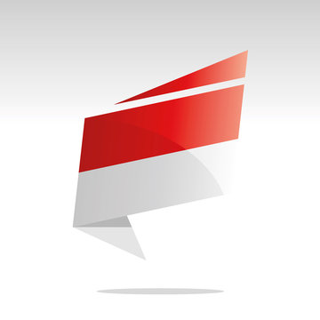 New abstract Monaco flag origami logo icon button label vector