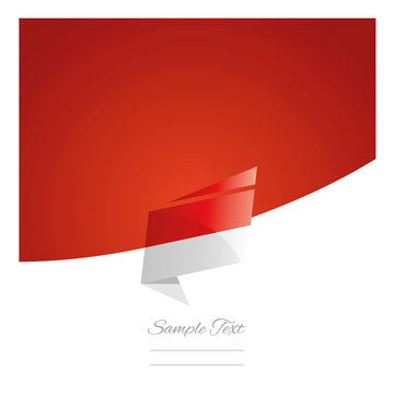 New abstract Monaco flag origami red background vector
