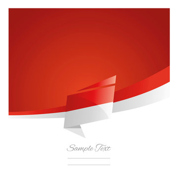New abstract Monaco flag ribbon origami red background vector