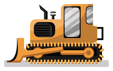 Cartoon style yellow loader vector illustration on white background.