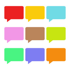 Tags. Set of multicolored tags. Sms. Thought. Vector illustration. EPS 10.