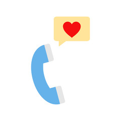 Handset. Phone. Relationships, love call concept, love to talk. Vector illustration. EPS 10.