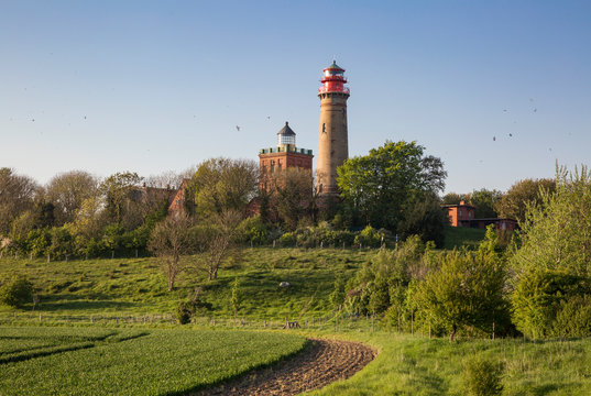 Germany, Ruegen, Cape Arkona, Cape Arkona Lighthouse and Schinkel Tower