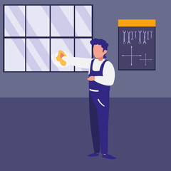 Fototapeta premium mechanic worker in the workshop place