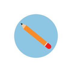 Logo, icon pencil. Wood pencil. White background. Vector illustration. EPS 10.