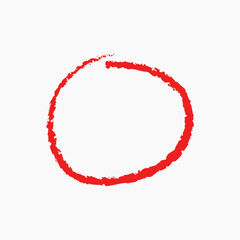 Red underline. Red circle. Highlights circle, sketch underline. Vector illustration. EPS 10.