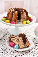 traditional easter ring cake on the table