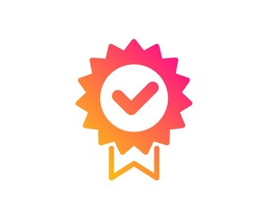 Certificate icon. Verified award sign. Accepted or confirmed symbol. Classic flat style. Gradient certificate icon. Vector