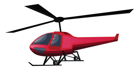 Vector illustration of red helicopter on white background. © Morphart