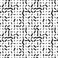Abstract messy textured seamless pattern with sticks, squares. Geometric shapes. Vector illustration.    