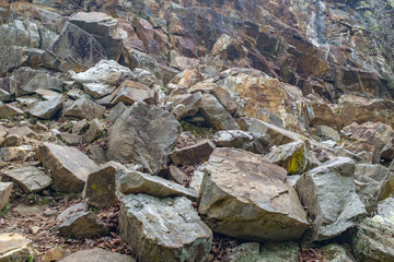 Fallen rocks near base of gorge