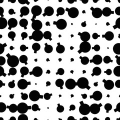 Fototapeta premium Black and white seamless pattern with halftone dots. Dotted texture. Abstract geometrical pattern of round shape. Screen print. Vector illustration. 