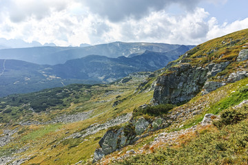 Fototapeta na wymiar Summer Landscape of Rila Mountan near The Seven Rila Lakes, Bulgaria