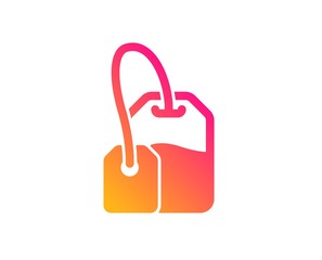 Tea bag icon. Brew hot drink sign. Breakfast beverage symbol. Classic flat style. Gradient tea bag icon. Vector
