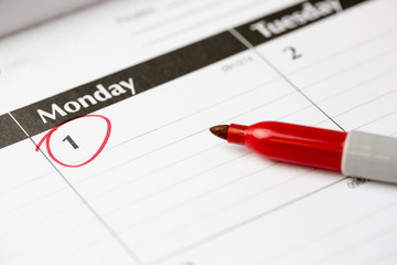 Day #1 of the month Monday start