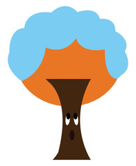 An orange tree vector or color illustration