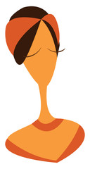 woman with long neck vector or color illustration