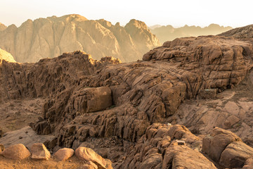 Middle East or Africa, picturesque bare mountain range and a large sandy valley desert landscapes landscape photography