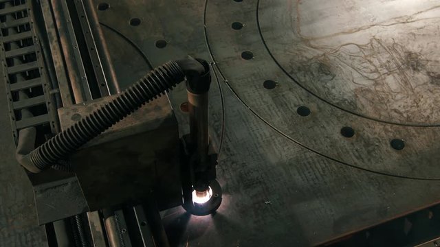 Close-up Top View Of A Laser Cutting Machine