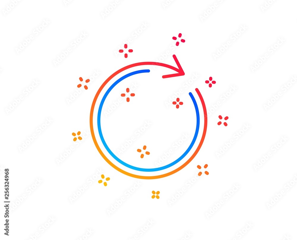 Aufkleber refresh line icon. rotation arrow sign. reset or reload symbol. gradient design elements. linear syn