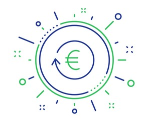 Euro Money exchange line icon. Banking currency sign. EUR Cash symbol. Quality design elements. Technology exchange currency button. Editable stroke. Vector