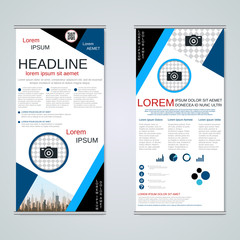 Modern roll-up business banners vector template