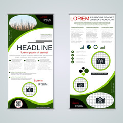 Modern roll-up business banners vector template