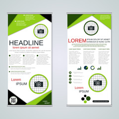 Modern roll-up business banners vector template