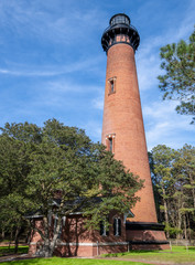 Brick lighthouse in Currituck North Carolina