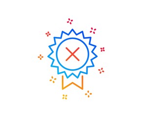 Reject medal line icon